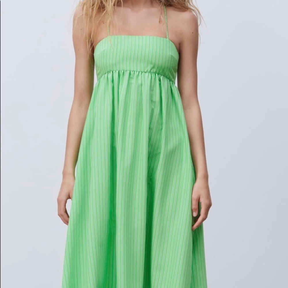 Zara Green Striped Mazi